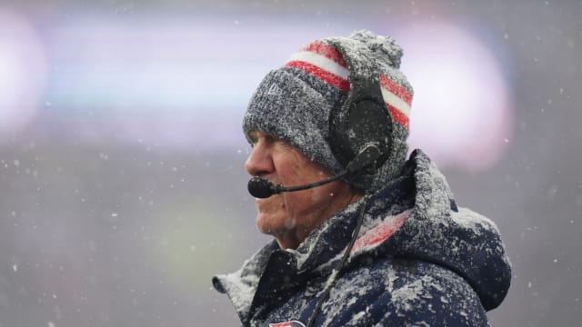 New England Patriots head coach Bill Belichick watches from the sideline as they take on the New York Jets at Gillette Stadium.